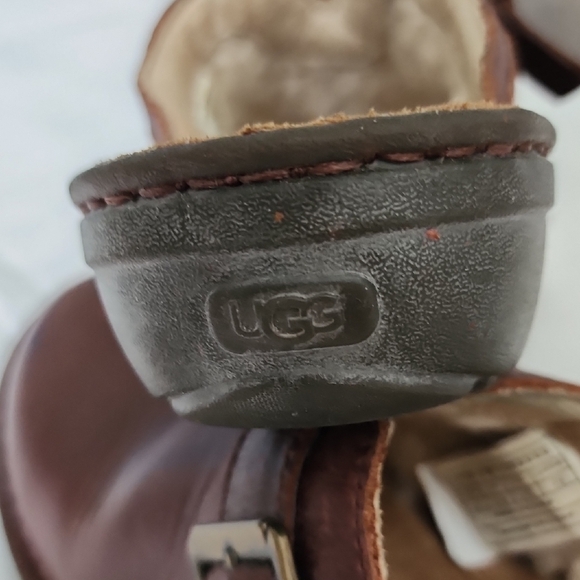 UGG Women's Brown Leather Slip-On - Picture 8 of 13